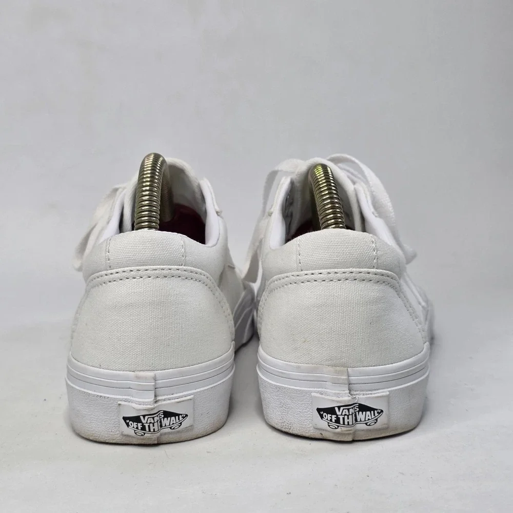 Vans Ward Sneakers Womens Size 7 White Canvas Casual Skate Low Top Classic Shoes